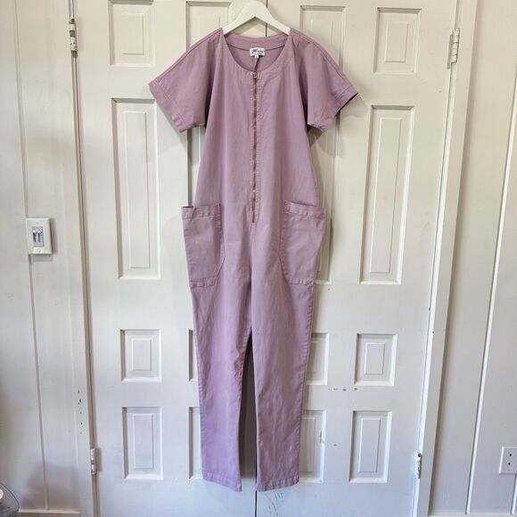 MIEN Studios California Together Zipper Pant Jumpsuit Lavender Purple Medium EUC - Picture 2 of 14